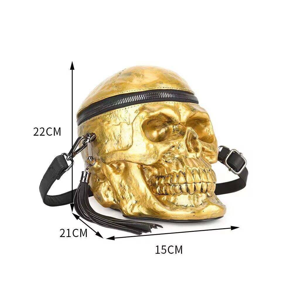 3D Bags Gold Skull Cross Body Shoulder Bag Mini Handle Handbags - RUTH'S PLUG