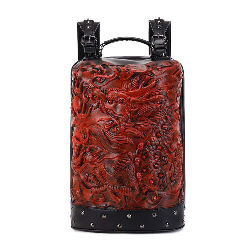3D Backpack, Fashion 3D Double Hovering Dragon ,Cylinder Backack - RUTH'S PLUG