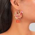 1pair Christmas Coloured Lights Decor Red Big Cock Acrylic Dangle Earrings Women Festival Jewelry - RUTH'S PLUG