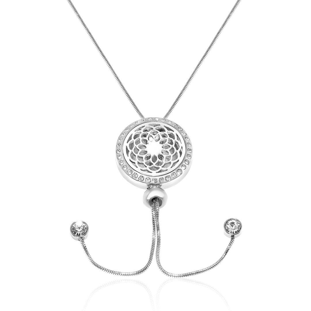 Chrysanthemum Pendant Necklace with adjustable Snake Chain FEP028ZA - RUTH'S PLUG