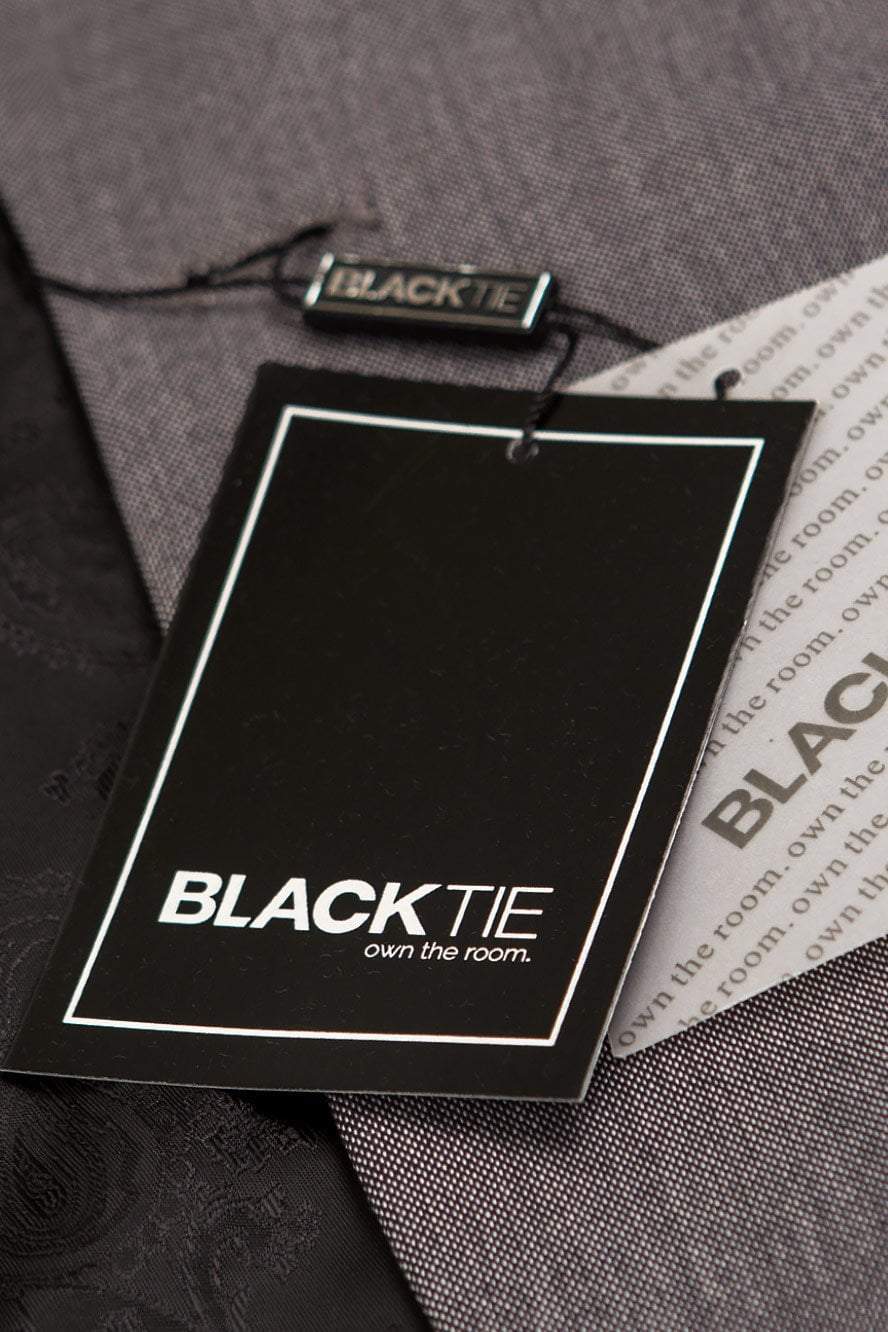 "Sebastian" Grey Pindot Tuxedo Jacket Shawl (Separates) - RUTH'S PLUG