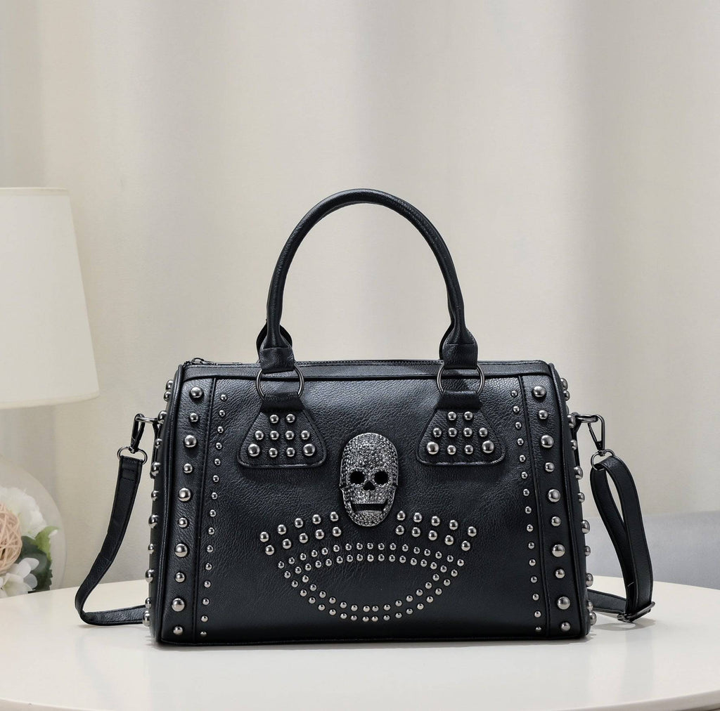 3D Crystal Skull Bag With Studded Satchels - RUTH'S PLUG