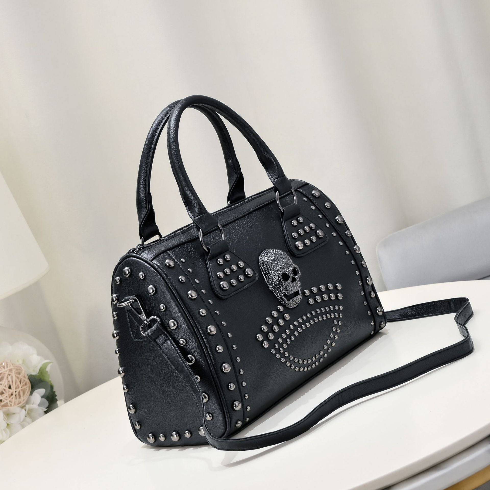3D Crystal Skull Bag With Studded Satchels - RUTH'S PLUG